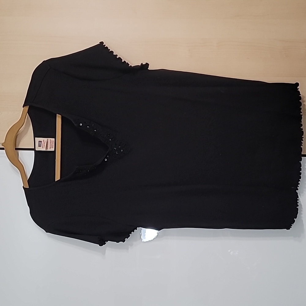 Woman's Faded Glory Black Short‎ Sleeve Top 18W/20W Preloved